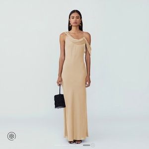 Fame and Partners Francois Matte Satin Light Nude Dress